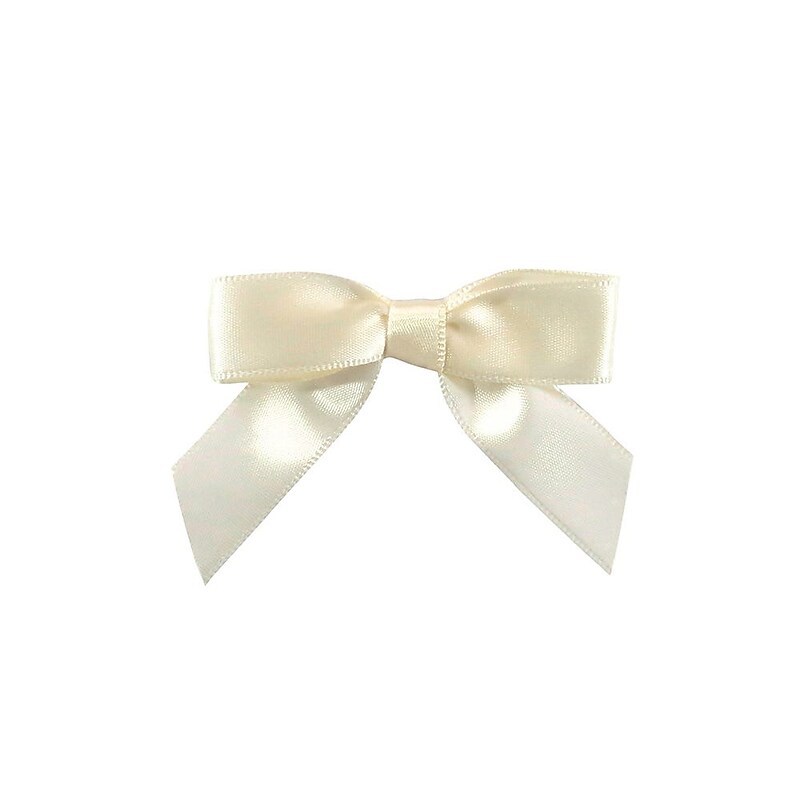 JAM Paper Satin Bows, Ivory, 100/Pack (52640349186) image 1