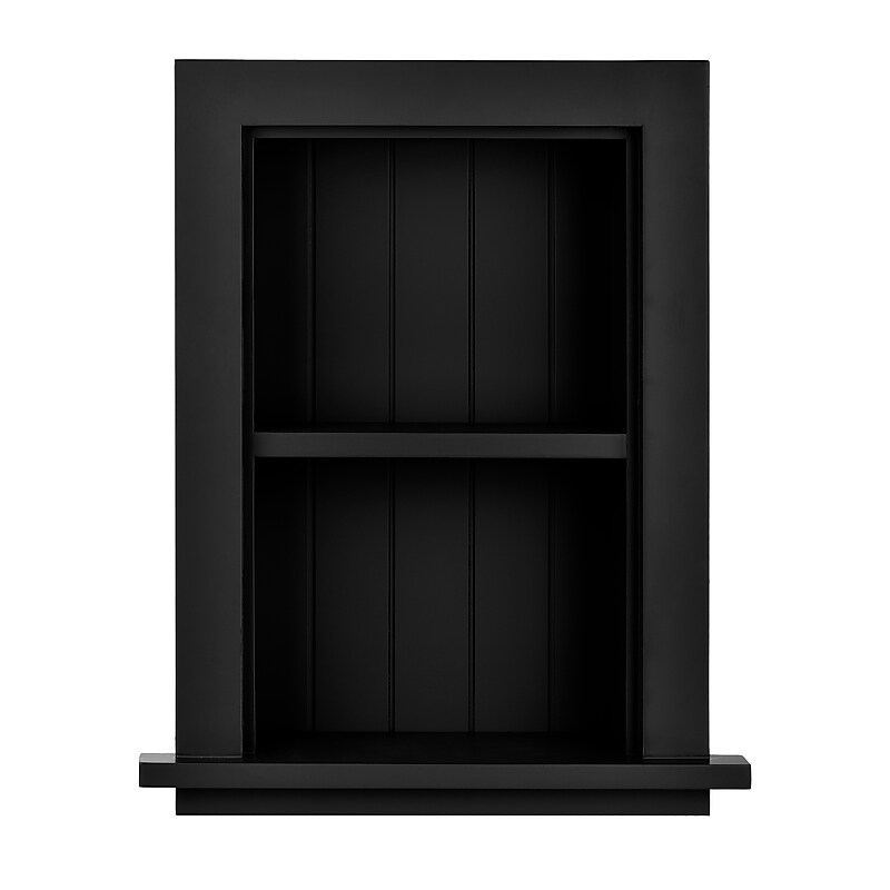 AdirHome 1-Shelf Recessed Wall Mount Shelf, 19" x 12.75" x 4.75", Black (515-01-BLK) image 1