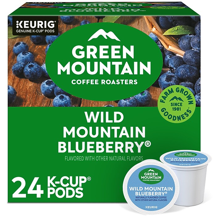 Green Mountain Wild Mountain Blueberry Coffee Keurig K-Cup Pods, Light  Roast, 24/Box (6783) | Staples