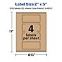 Avery Laser/Inkjet Multipurpose Labels, 5" x ", Kraft Brown, 200/Box (94241)~#|#~BD46E87B-3892-4C8A-BCB4F06460C07D7C_sc7