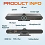 Delton C75 PTZ Ultra HD 4K Video Bar Webcam with AI Tracking, Noise-Canceling Microphone, Dual Speakers, Black (DCAIC75PTZ)~#|#~BD4B7AEE-DB38-468C-87CAF804BBA74A1D_sc7