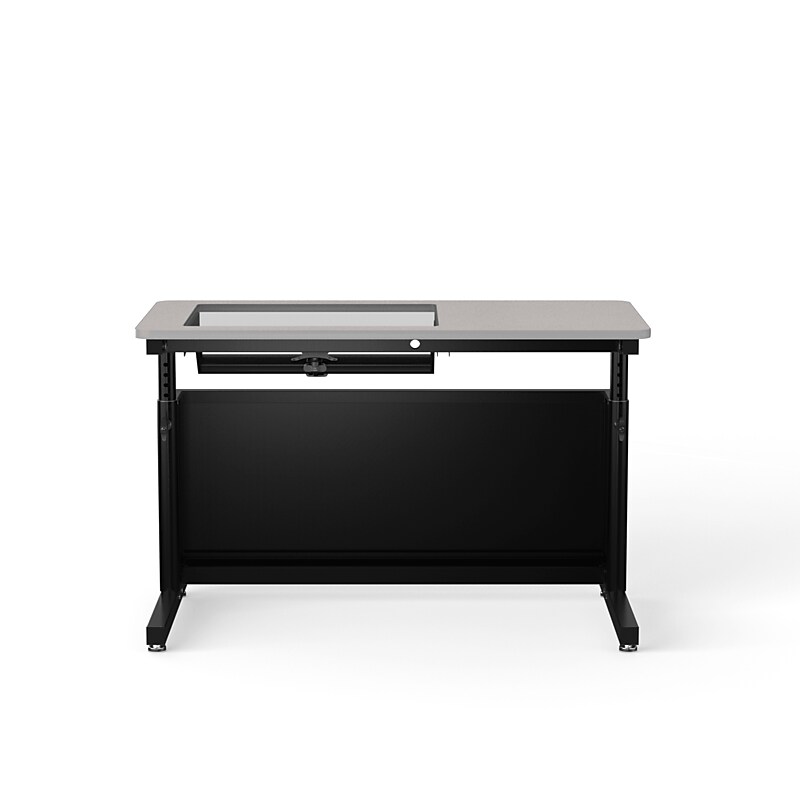 VersaDesk Downview 48"W Manual Adjustable Standing Computer Table, Grey/Black (DVT4824-BG) image 1