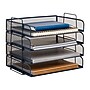 Staples Metal Mesh Side Loading Stackable Letter Tray, Letter Size, Navy Blue, 4/Pack (ST63844)~#|#~BD5518B6-FB4A-4490-94FC5F50DFD8FD1D_sc7