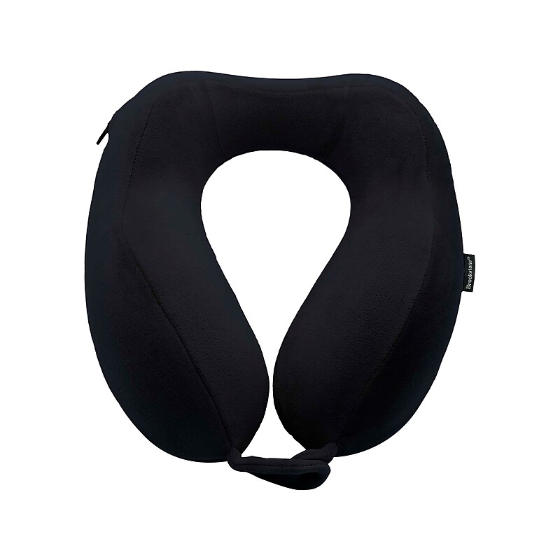 Brookstone Memory Foam Fabric Travel Pillow, Black (BNPM0001) image 1