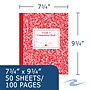 Roaring Spring Paper Products 1-Subject Composition Notebooks, 7.75" x 9.75", Wide Ruled, 50 Sheets, Red (ROA77922)~#|#~BD5CD170-538C-4DF9-8E87D69090C2D97C_sc7