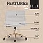 Elle Decor Ariana Armless Ergonomic Fabric Swivel Computer and Desk Chair, Light Gray (60121-LGRY)~#|#~BD60E9B3-93DF-4207-BB30BA6EDD48F5AB_sc7