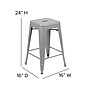 Flash Furniture Cierra Industrial Metal Counter Height Stools without Back, Silver/Gray, 4-Pieces/Pack (4ET32024SVRPL2G)~#|#~BD6564F7-E9B3-41B3-836F0EC3D7FEDE96_sc7