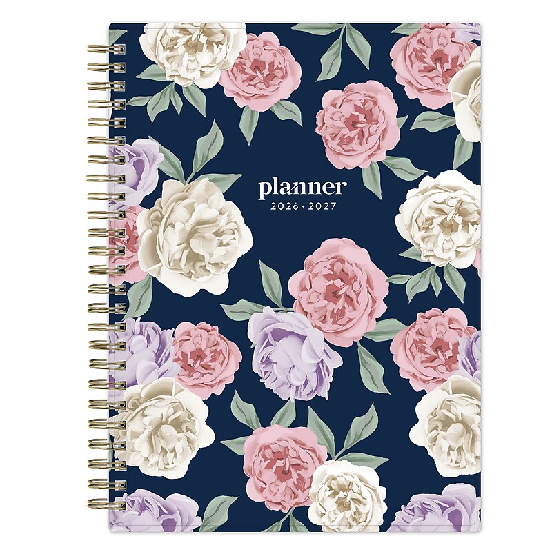 2026-2027 Blue Sky 6" x 8" Academic Weekly & Monthly Planner, Plastic Cover, Beasley Navy (161722) image 1