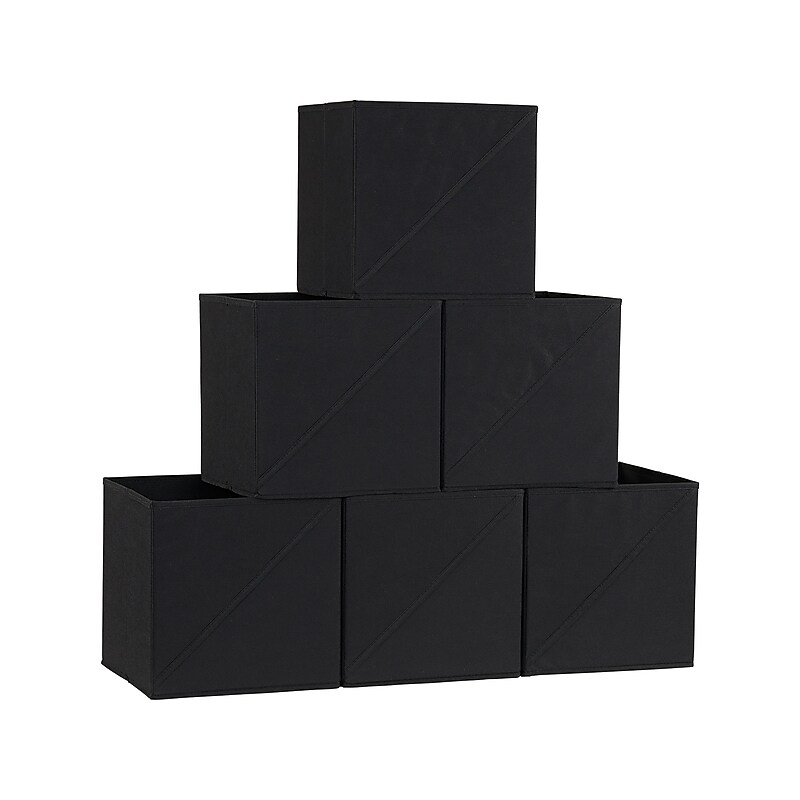 Household Essentials 11" x 11" Bin Storage, Black, 6/Set (432-1) image 1