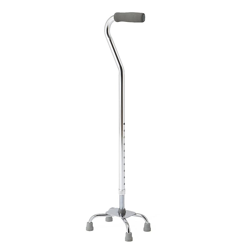Medline Quad Base Cane, Small, Silver (MDS86222CHR) image 1
