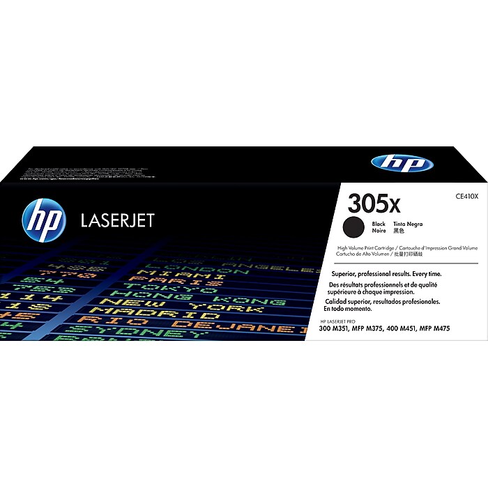 HP 305X Black High Yield Toner Cartridge, Prints Up to 4,000