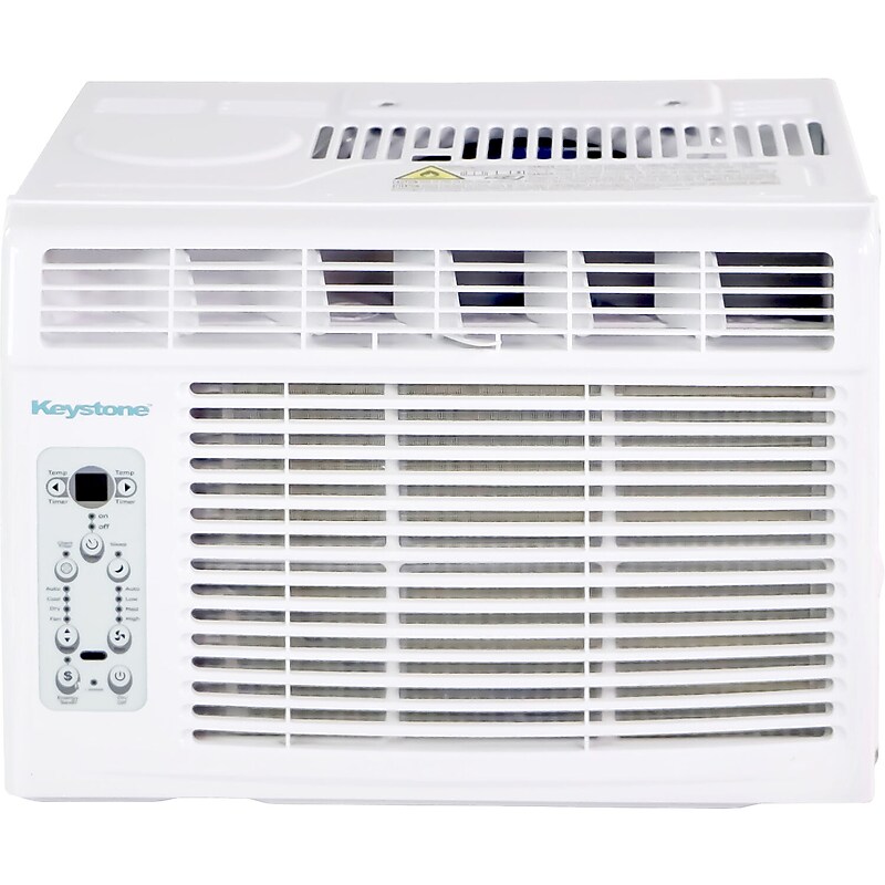 Keystone 12,000 BTU Window-Mounted Air Conditioner with Follow Me LCD Remote Control, White (KSTAW12CE) image 1
