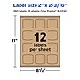 Avery Laser/Inkjet Multipurpose Labels, 2.1875" x ", Kraft Brown, 180/Pack (94124)~#|#~BD9015DE-F621-4D09-B9A436F362ED5A59_sc7