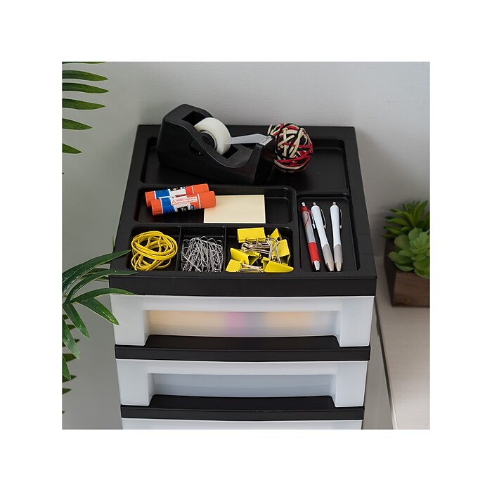 Iris 9-Drawer Standalone Storage, Black/Translucent White (585005