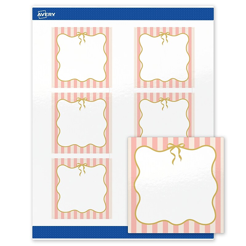 Avery Square Laser/Inkjet Multipurpose Labels, 3" x 3", White, 60/Pack (19479371119) image 1