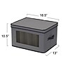 Household Essentials Large Stackable Folding Fabric Stemware Storage Box, 10.5" x 16.5"x 13", 39 Qt., Gray (52540-1)~#|#~BD9EA108-A963-491B-BB14EC5C4FC77651_sc7