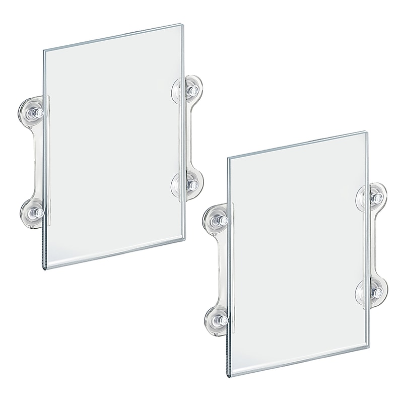Azar Sign Holder, 8.5" x 14", Vertical, Wall Mounted, Clear Acrylic, 2/Pack (106606) image 1