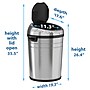 iTouchless Stainless Steel Round Sensor Trash Can with AbsorbX Odor Control System and Wheels, 18 Gal., Silver (IT18RC)~#|#~BDADE418-E8AA-4D72-837F8006F55F9CF9_sc7
