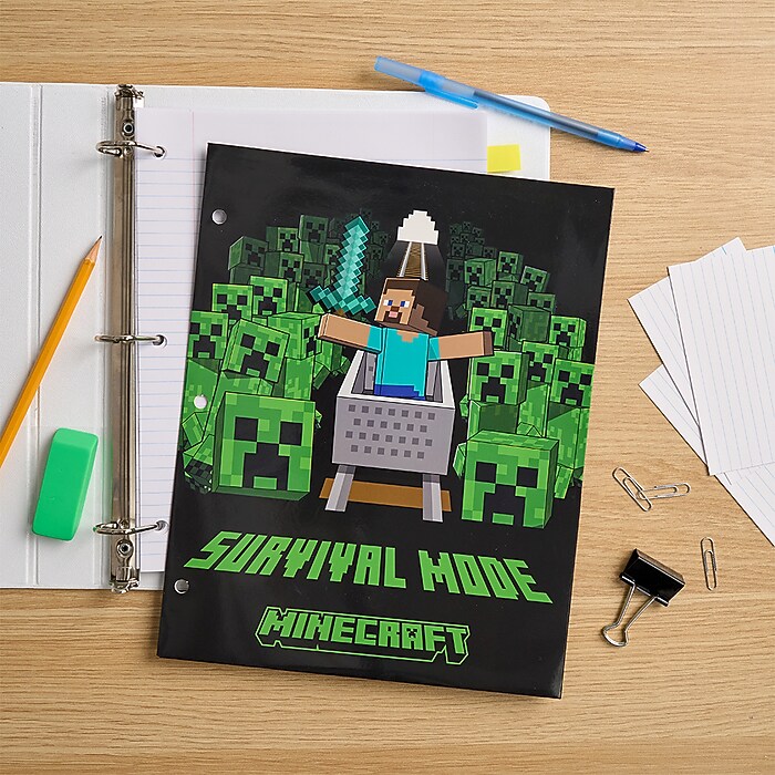 Innovative Designs Minecraft Glossy 3-Hole Punched 2 Pocket Paper