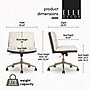 Elle Decor Ariana Armless Ergonomic Fabric Swivel Computer and Desk Chair, Cream (60121-CRM)~#|#~BDB45C6F-C86A-451B-88072AAAAF3C00FE_sc7