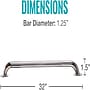 DMI 32" Institutional Steel Knurled Grab Bar, Silver (521-1530-0632)~#|#~BDBCAA65-0DAD-45B4-B13DF675ED1B110A_sc7