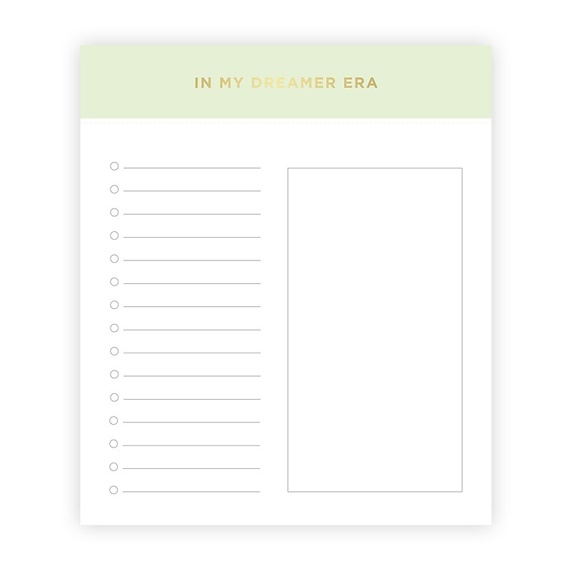 lake + loft Split List Notepad, 6” x 7”, Dreamer Era Cucumber, 100 Sheets (SLSWNP-003) image 1