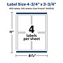 Avery Rectangle Laser/Inkjet Multipurpose Labels, 4.75" x 3.75", White, 400 Labels/Box (19479391010)~#|#~BDC49A97-CF93-414B-9DE2A5C239B0356A_sc7