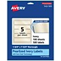 Avery Pearlized Ivory Rectangle Multipurpose Labels, 1.75" x 7.75", Ivory, 500/Box (94232)~#|#~BDC6E425-8894-4AA4-ACFFB11683390C1D_sc7