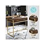 Martha Stewart Ollie 47"W Home Office Desk with 3 Drawers, Walnut/Polished Brass (ZGZP028BRGLD)~#|#~BDC885E9-7FC9-4102-8212C7A30F39325B_sc7