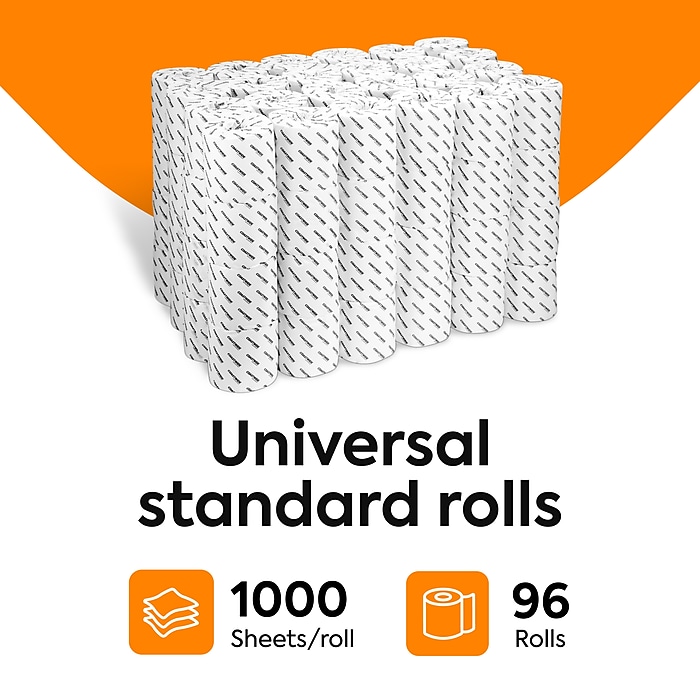 Coastwide Professional Toilet Paper, 1-ply, White, 1000 Sheets