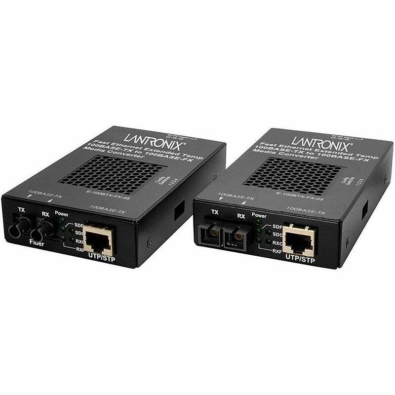 Transition Networks Ethernet 100BASE‑TX to 100BASE‑FX Multimode Media Converter (E100BTXFX05(SCHT)NA) image 1