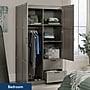 Sauder Select 71"H Storage Armoire, 2 Drawers, Silver Sycamore (426126)~#|#~BDD5B7B1-7BF9-457A-947054375D49482D_sc7
