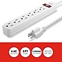 Staples TECH 6-Outlet Power Strip, 3' Cord, White (22147)~#|#~BDD5F495-95A1-474C-968378309B90CD91_sc7