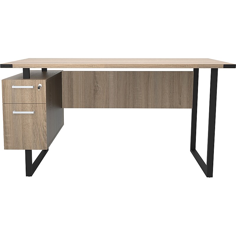 Safco Mirella SOHO 62"W Desk with Built-In Pedestal, Sand Dune (5513SDD) image 1