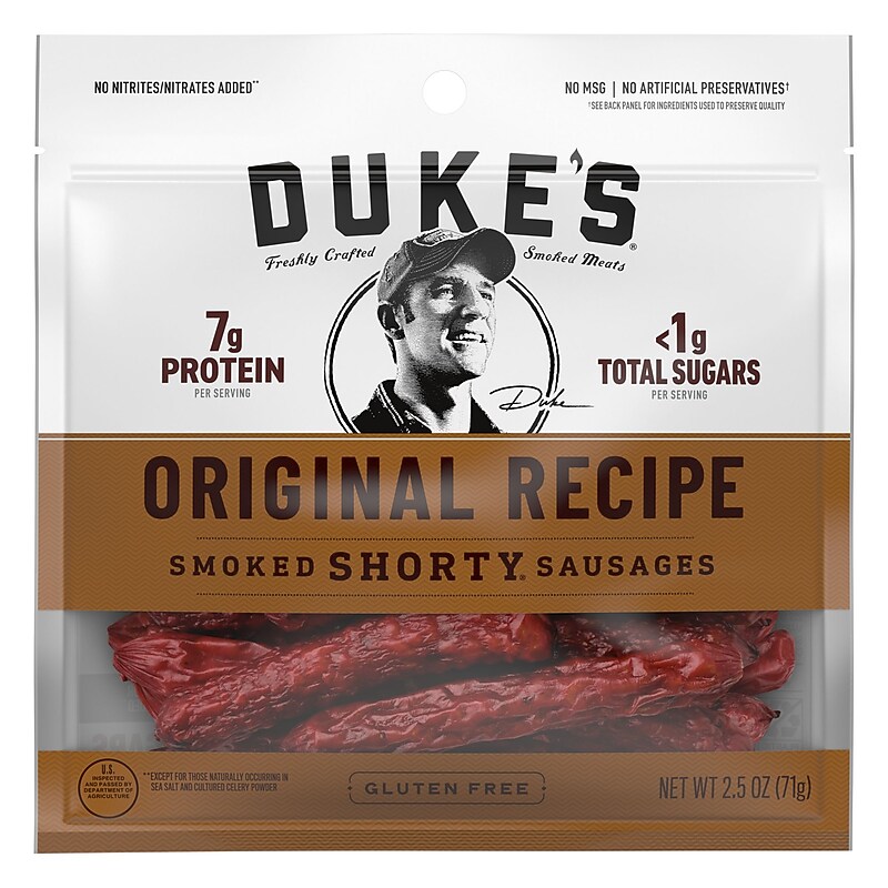 Duke's Original Smoked Shorty Sausages, 2.75 oz., 7 Bags/Carton (GOV02173) image 1