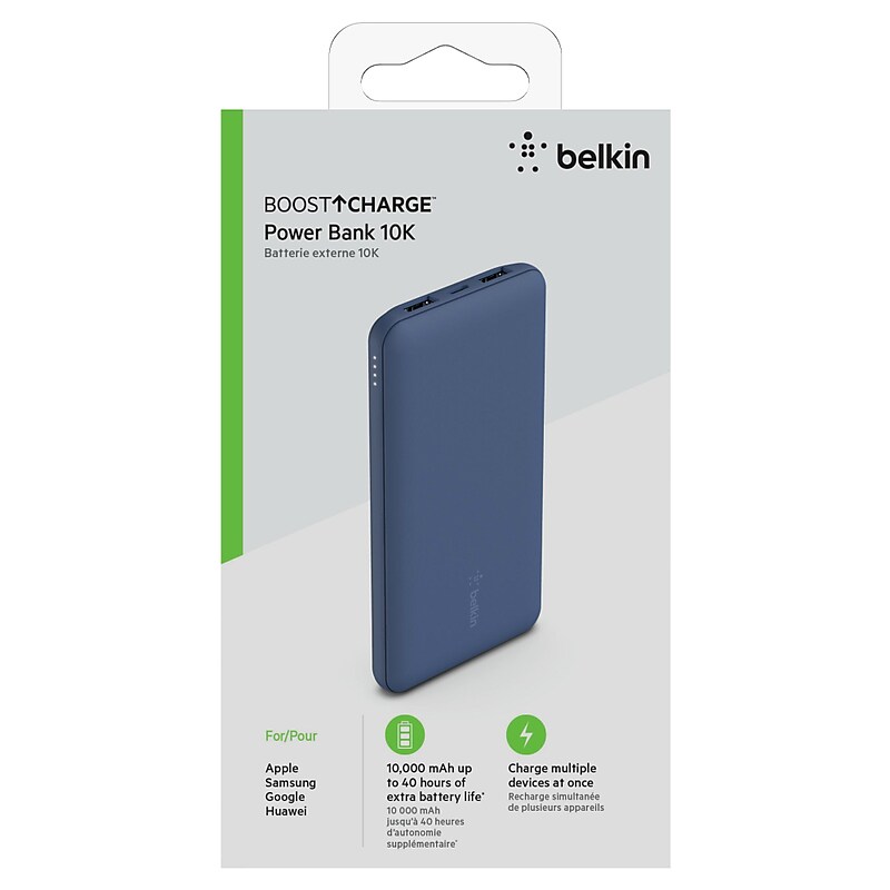Belkin BOOST CHARGE USB Power Bank, 10000mAh, Blue (BPB011BTBL) image 1