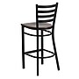 Flash Furniture HERCULES Series Traditional Metal Ladder Back Restaurant Barstool, Black/Walnut, 2-Pieces/Pack (2XUDG697BBARWAW)~#|#~BDF33A2B-0679-47A5-949036DA80F95EC4_sc7