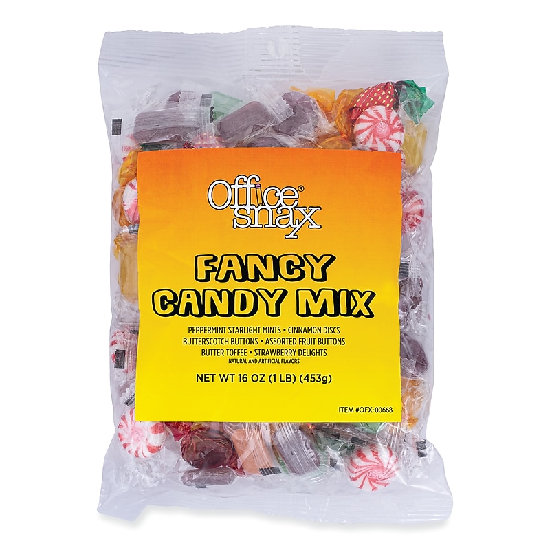 Office Snax Fancy Candy Mix Hard Candy, Assorted Flavors, 16 oz. (OFX00668) image 1