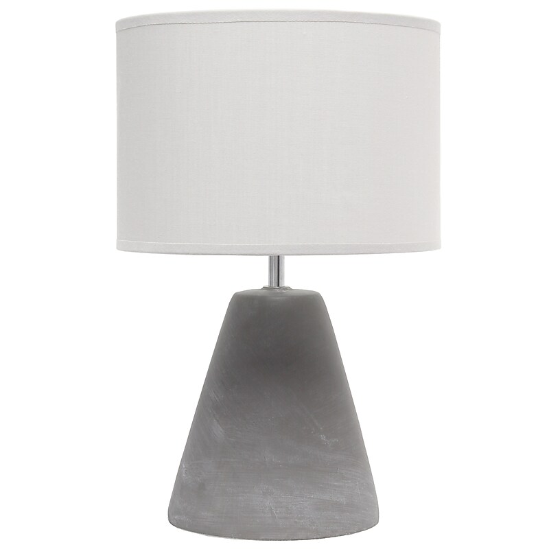 Creekwood Home Tapered Concrete 14.37" LED Table Lamp, Gray (CWT-1010-GY) image 1