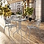 Flash Furniture Lila Glass Top Metal Table with 2 Stack Chairs, 23.75'' Square Silver (TH0731SQ017CBK2)~#|#~BDFE7D8C-7CC5-49CD-9458A8A6A26D8DA5_sc7