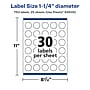 Avery Laser/Inkjet Round Multipurpose Labels, 1.25" Dia., Glossy White, 750 Labels/Pack (94505)~#|#~BE014C89-30B1-4470-B1A80C1E29800340_sc7