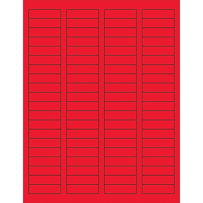 Tape Logic Rectangle Laser Labels, 1 3/4" x 1/2", Fluorescent Red, 8000/Case (LL170RD) image 1