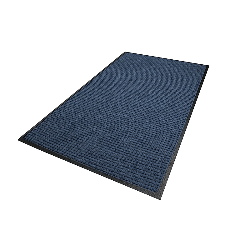 M + A Matting WaterHog Squares Classic Commercial Wiper/Scraper Entrance Floor Mat, 4' x 6', Navy (2006146170) image 1