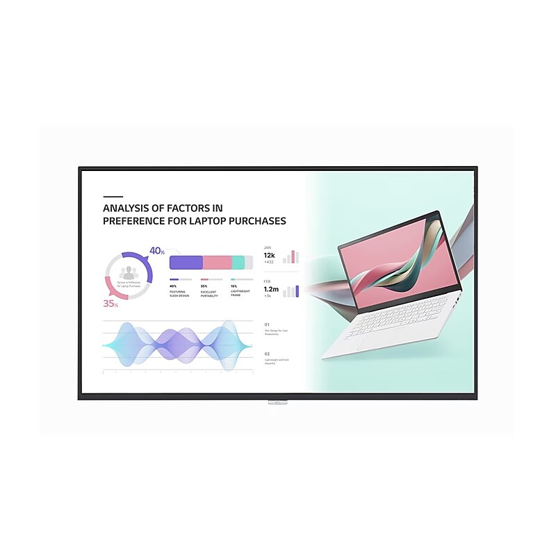 LG UH5J-H 43" Wall-Mount Standard Signage for Digital Signage (43UH5J-H) image 1