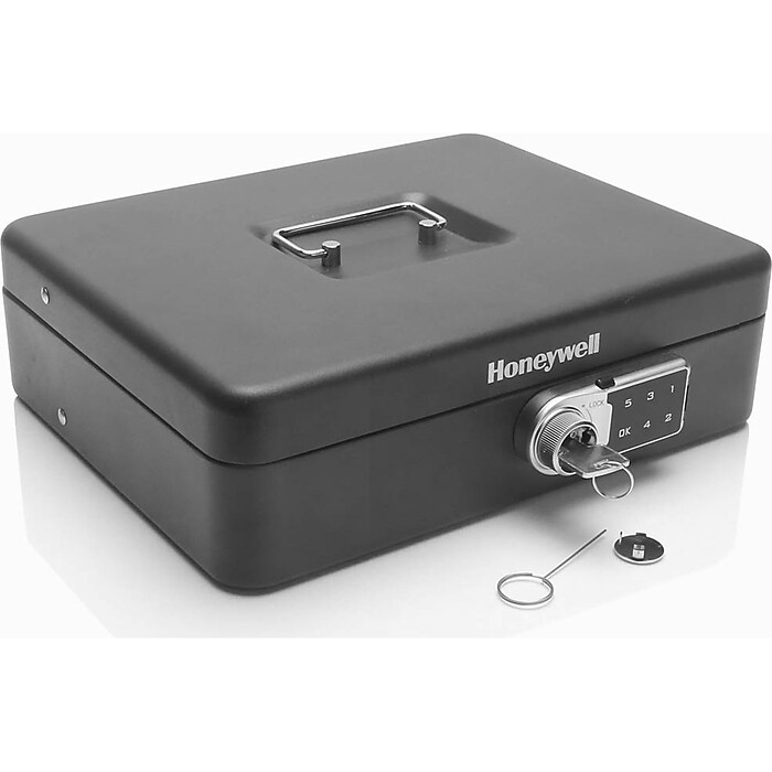 Honeywell Cash Box, 9 Compartments, Black (6213DG) | Staples