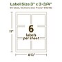 Avery EcoFriendly Laser/Inkjet Rectangle Multipurpose Labels, 3" x 3-3/4", White, 60/Pack (94248)~#|#~BE0F52D5-3C45-4D96-8BA3A4030206AF89_sc7