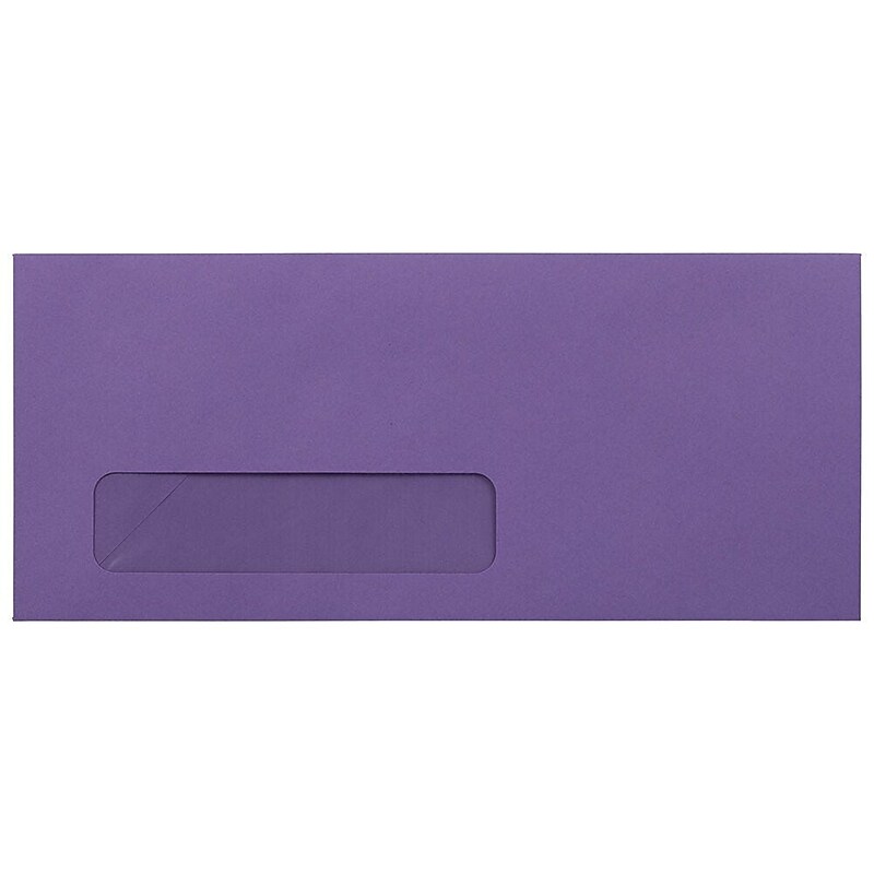 JAM Paper #10 Booklet Envelopes, 4 1/8" x 9 1/2", Purple, 100/Pack (1536405d) image 1