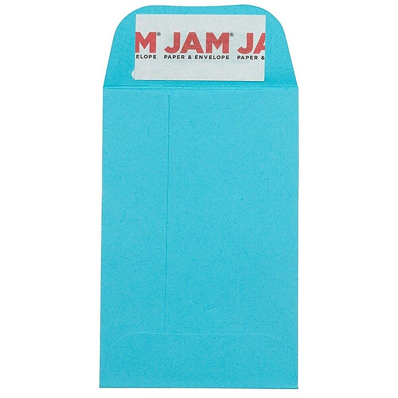 JAM Paper Self Seal #1 Coin Business Envelopes, 2 1/4" x 3 1/2", Blue, 50/Pack (218947509I) image 1