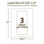 Avery EcoFriendly Rectangle Multipurpose Labels, 2-1/2" x 4", White, 75/Pack (94245)~#|#~BE17BE76-301F-445C-87F82DA2D4657861_sc7