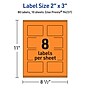 Avery Laser/Inkjet Multipurpose Rectangle Labels, 2" x 3", Bright Orange, 80/Pack (94237)~#|#~BE1AE780-FBD2-438F-AAC3CF73F5E82BDD_sc7